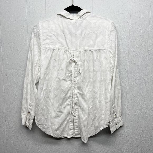 Caffe Marrahkesh Shirt Womens Small Cotton Oversized Relaxed Boho Beachy Western - Picture 7 of 15